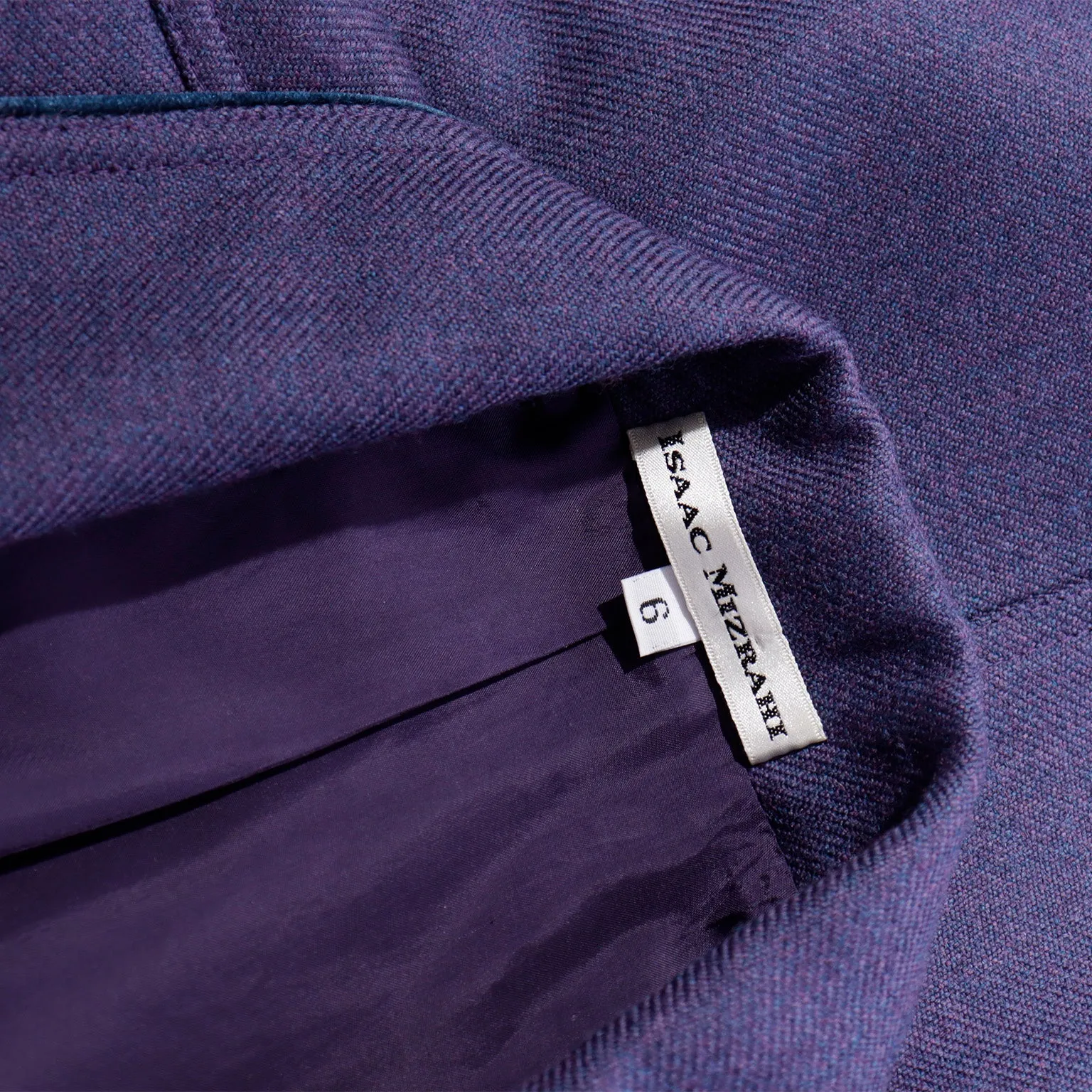 1990s Isaac Mizrahi Vintage Purple Tie Jacket with Velvet Piping