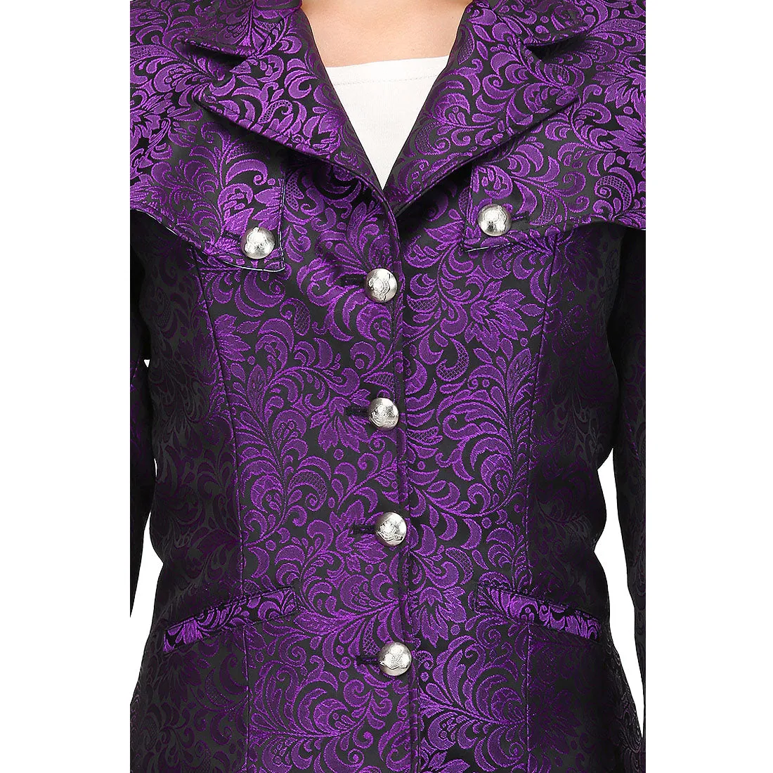 Alamea Purple/turquoise Classic Retro Vest Coat