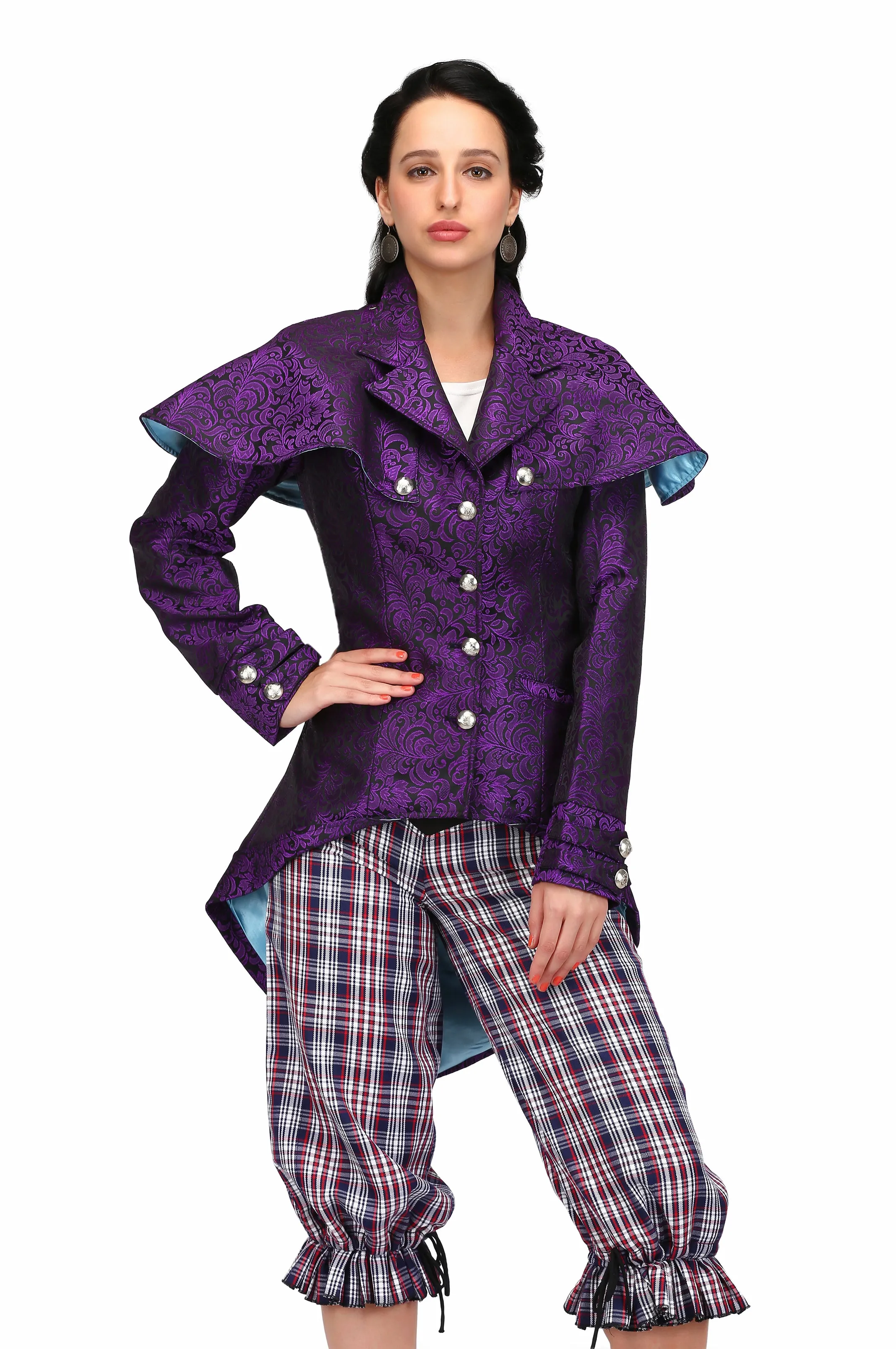 Alamea Purple/turquoise Classic Retro Vest Coat