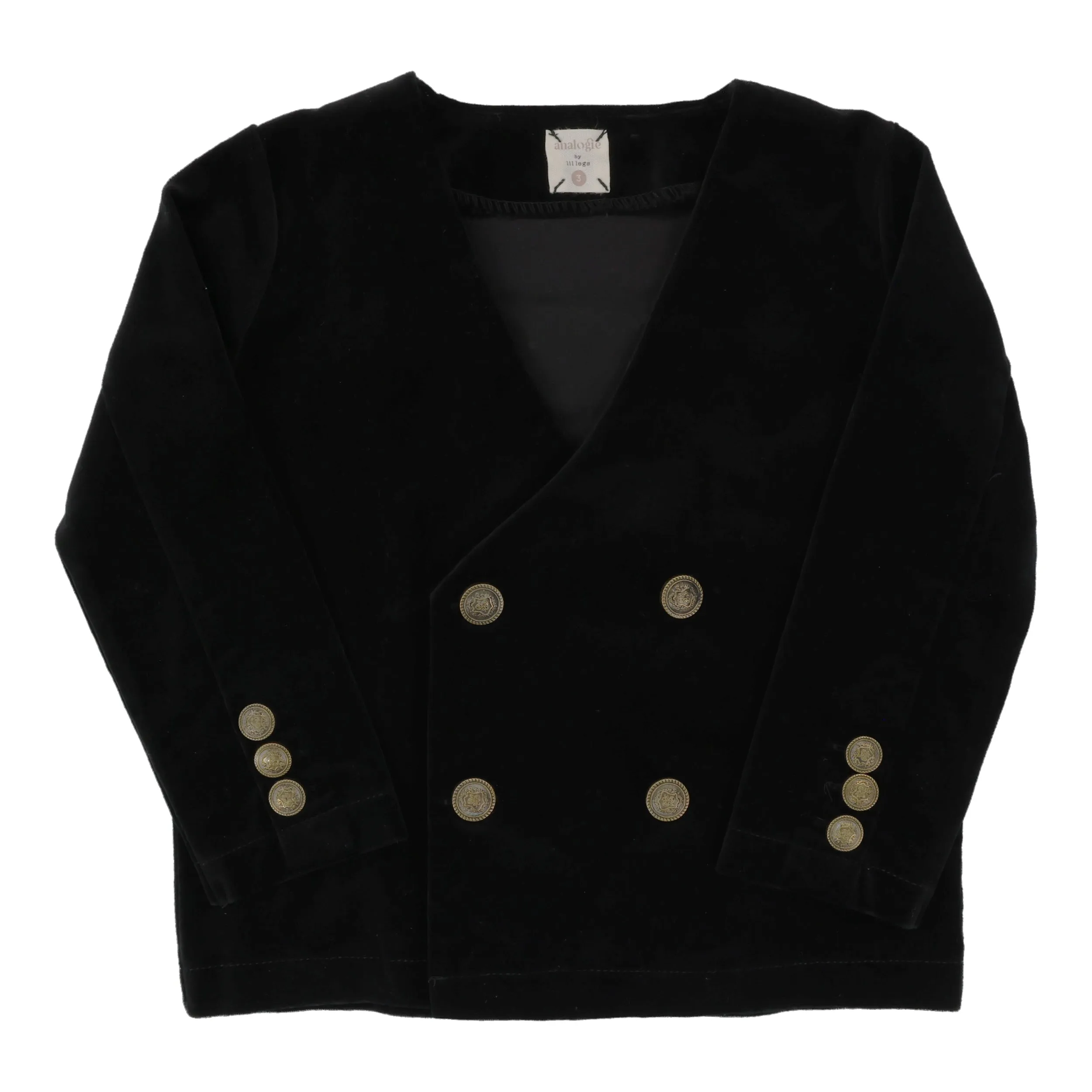 Analogie By Lil Legs Velvet Blazer Black