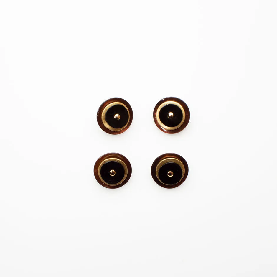 Brown, Gold & Black Layered Button - Small