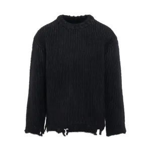 Bulky Yarn Basic Pullover in Black