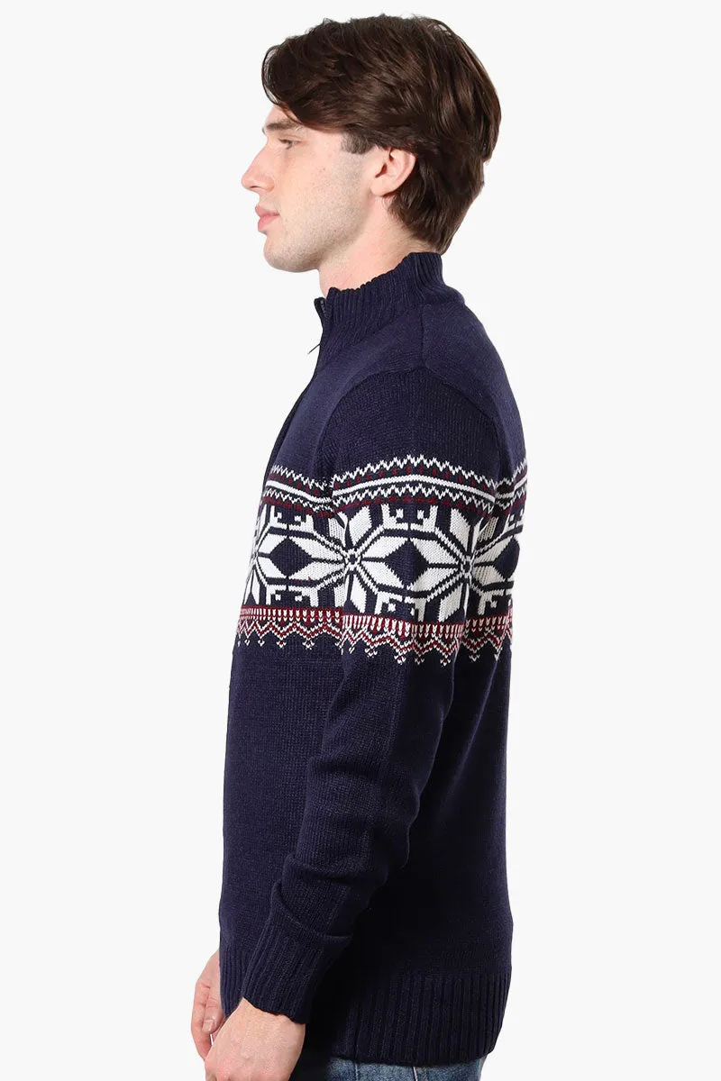 Canada Weather Gear Fair Isle Pattern Pullover Sweater - Navy