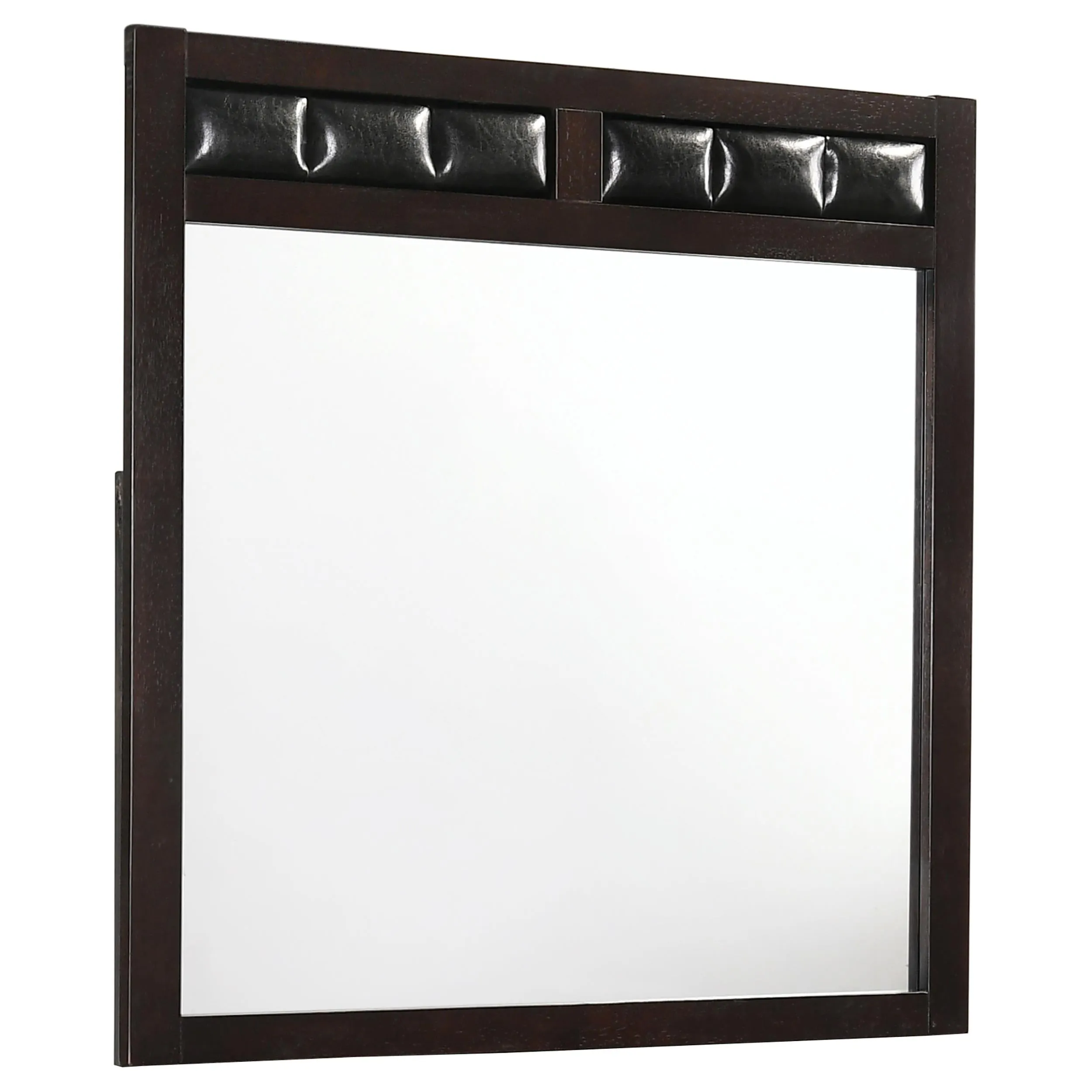 Carlton Upholstered Rectangular Dresser Mirror Cappuccino