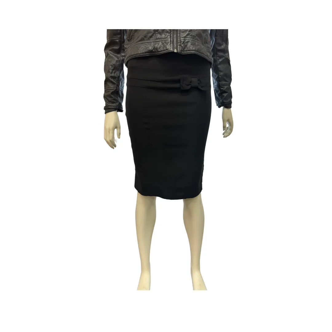 Charlotte Rouse Pencil Skirt with Bow Detail, Size Medium