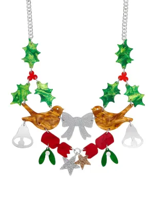 Christmas Spirit Statement Necklace - Red and Green