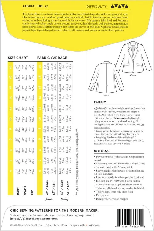 Closet Core Patterns Jasika Blazer