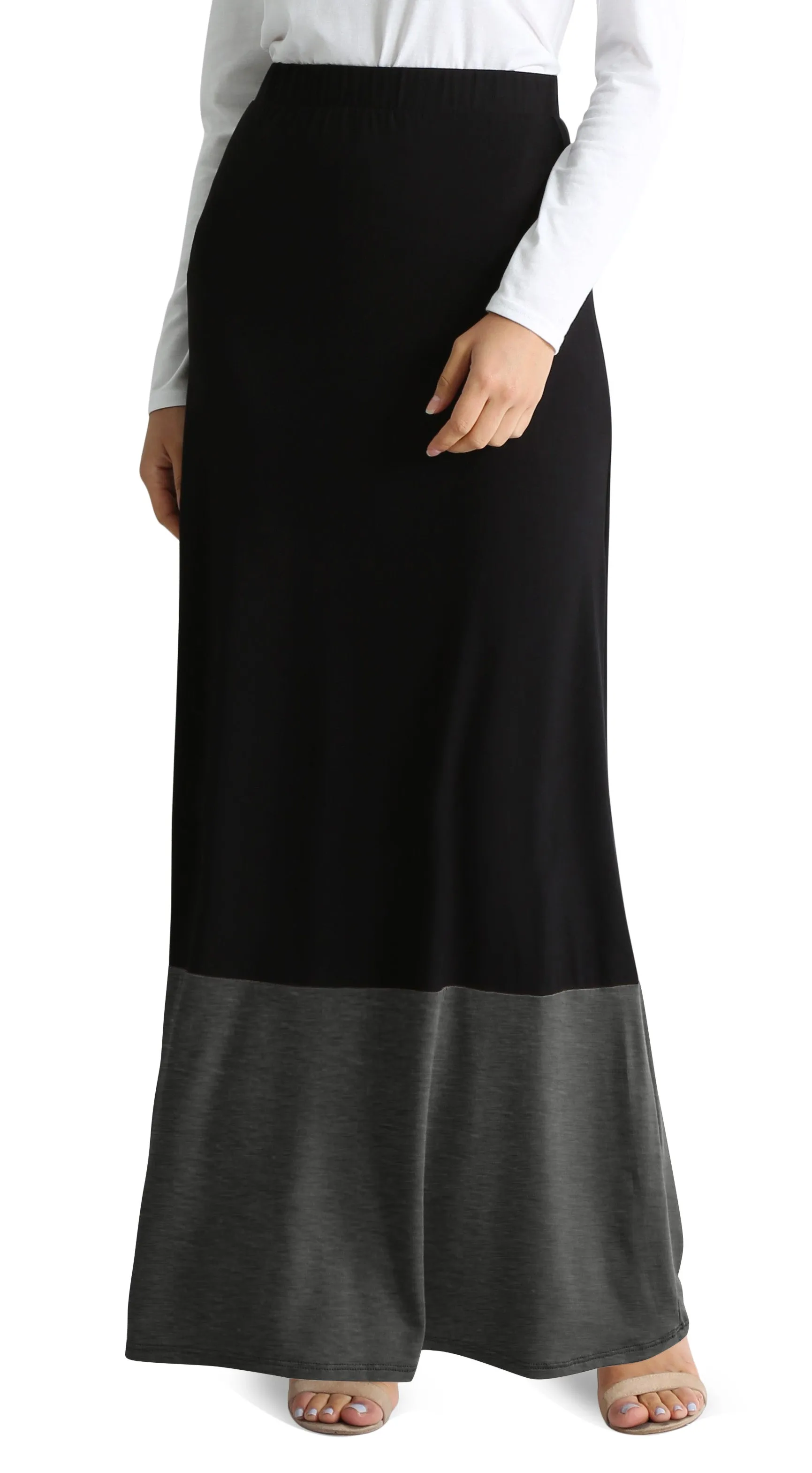 Contrasting Comfort Maxi Skirt