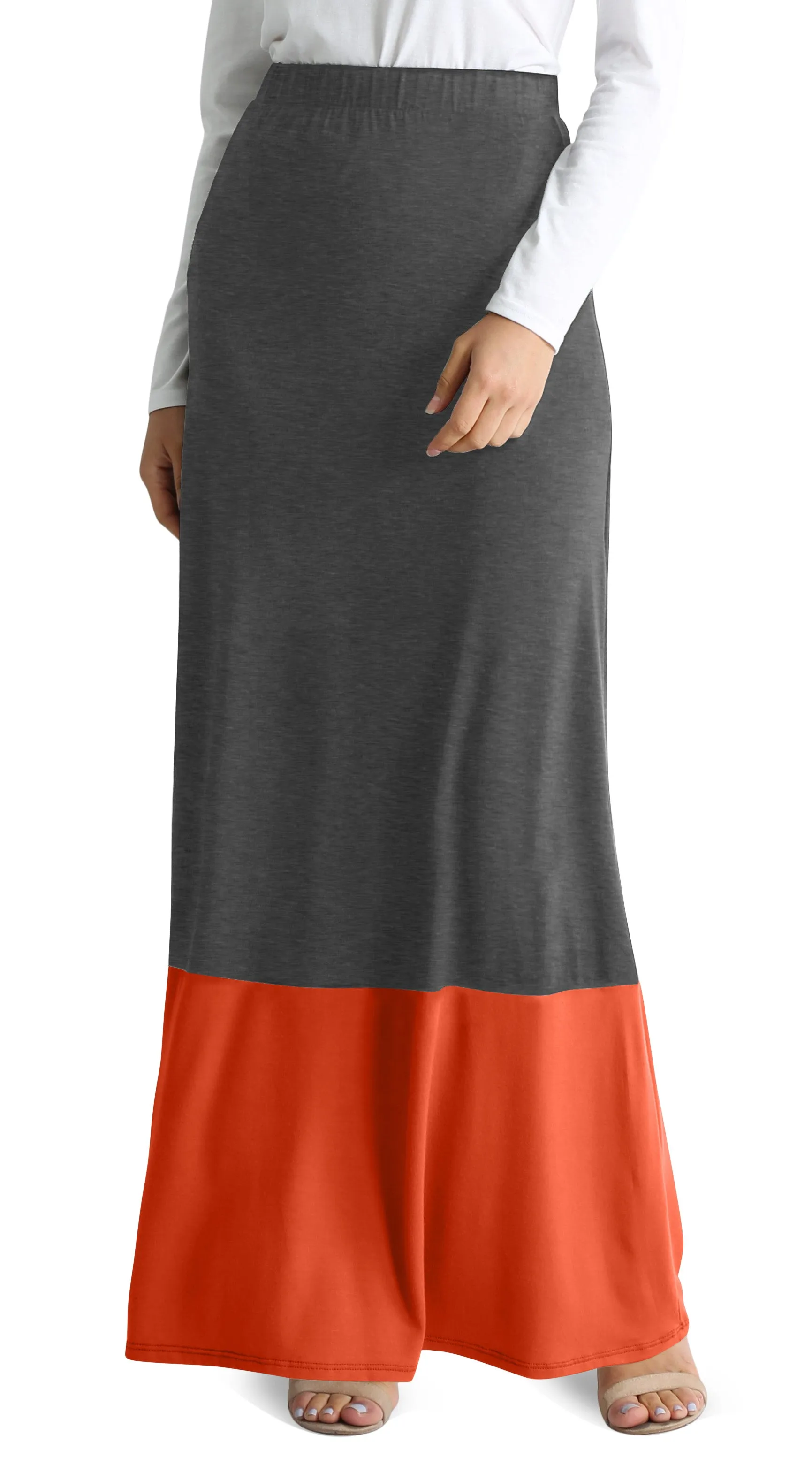 Contrasting Comfort Maxi Skirt