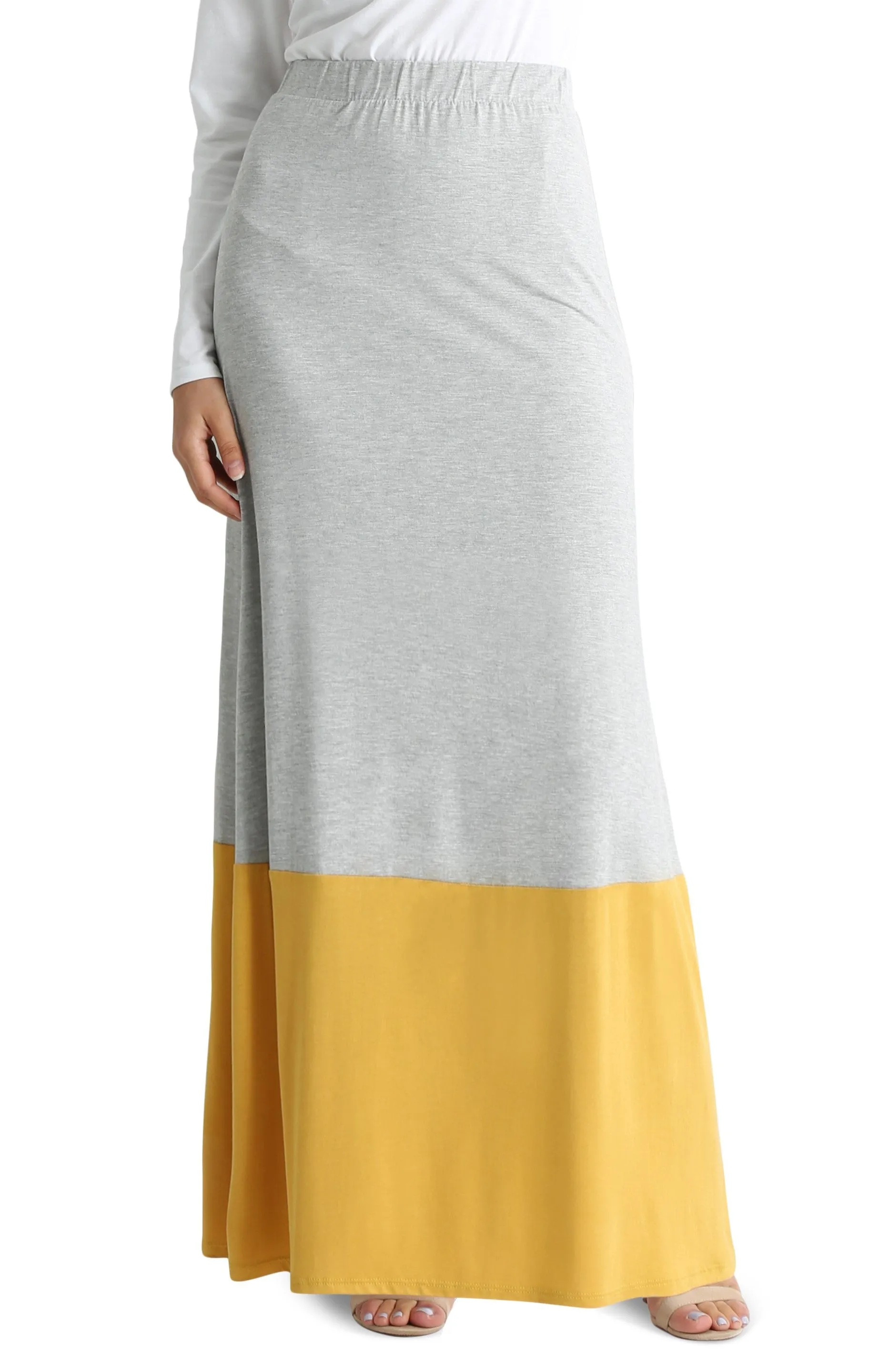 Contrasting Comfort Maxi Skirt