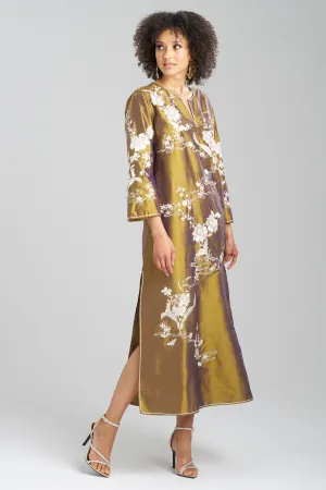 Couture Silk Dupioni Embroidered Caftan