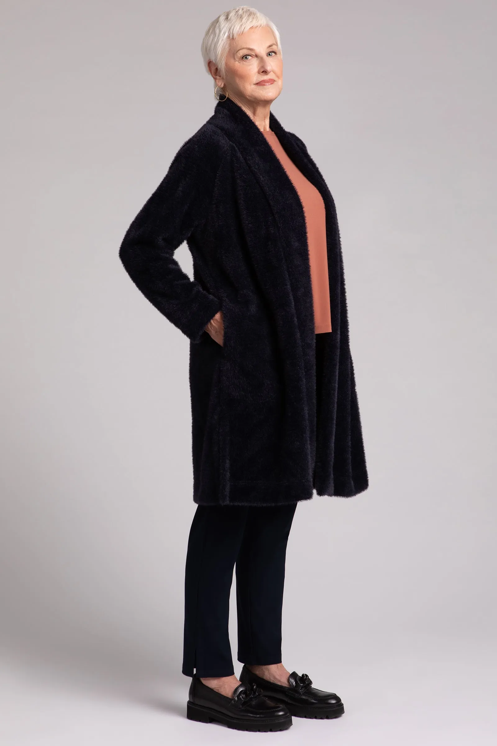 Cozy Everyday Cardigan Long | Navy