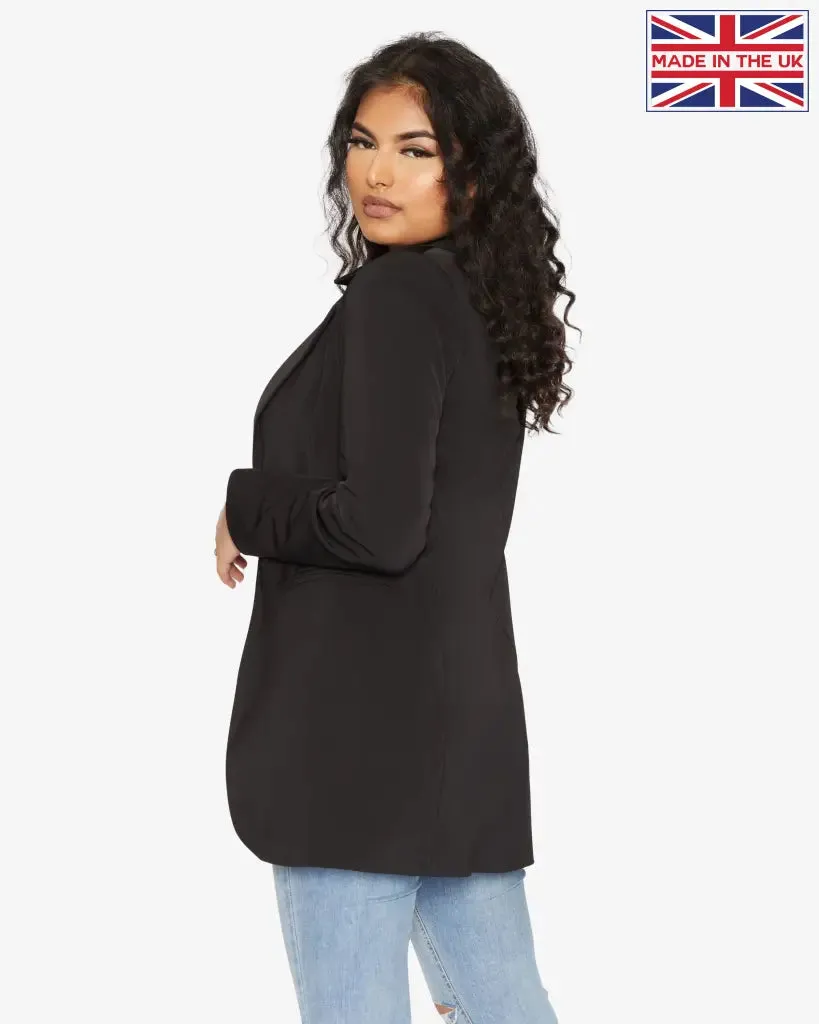 Curved Hem Longline Blazer