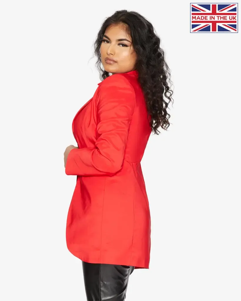 Curved Hem Longline Blazer