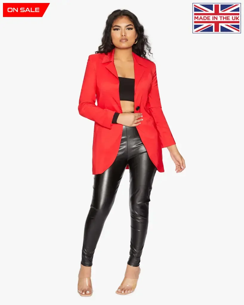 Curved Hem Longline Blazer