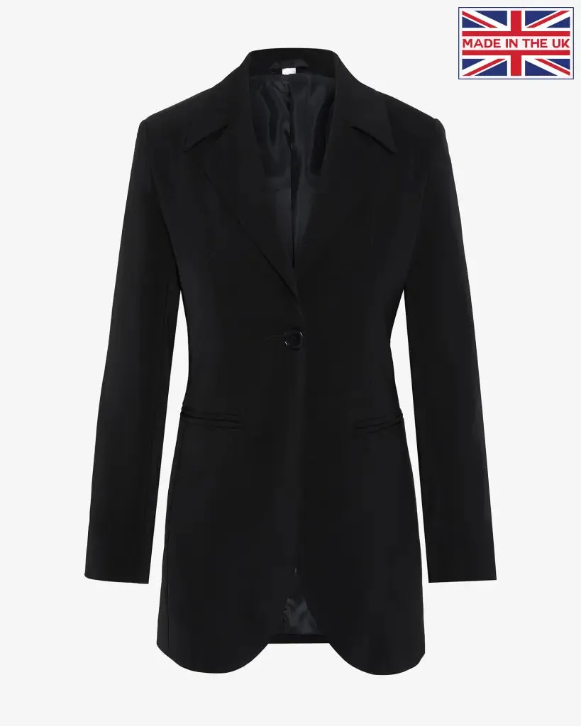 Curved Hem Longline Blazer