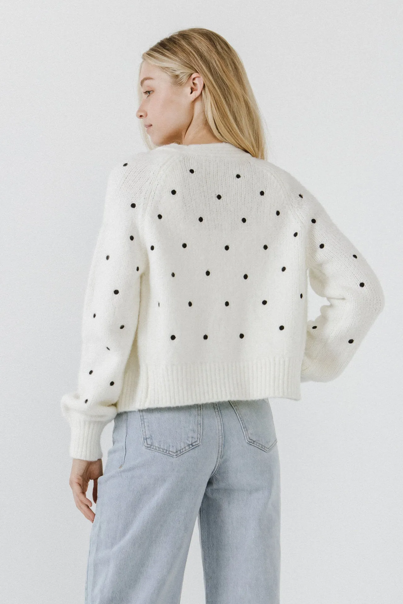 Dot Embroidered Cardigan