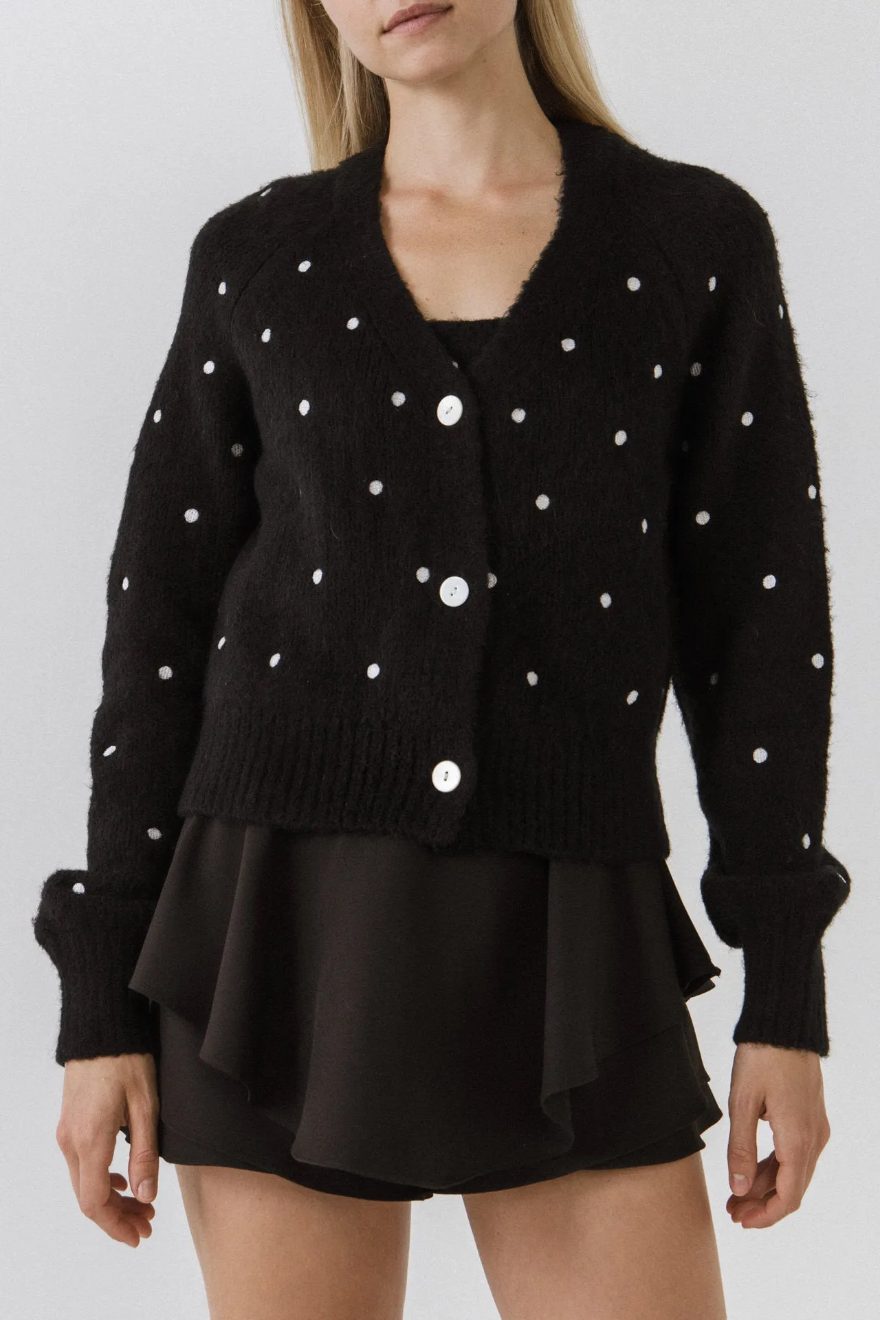 Dot Embroidered Cardigan