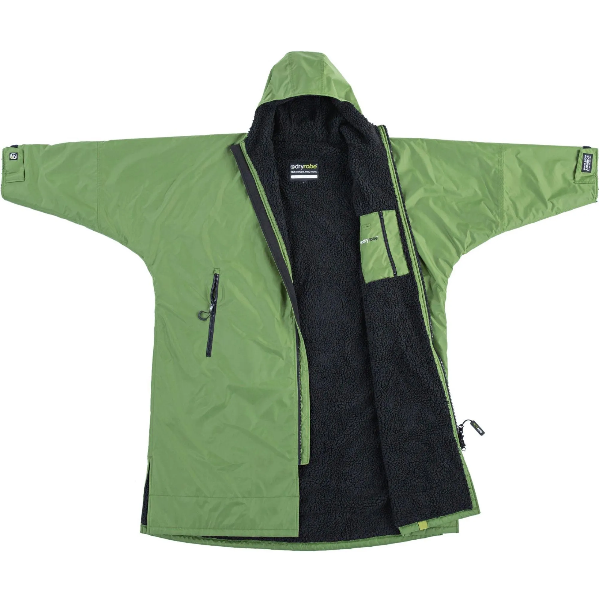 Dryrobe Advance Long Sleeve Drying & Changing Robe - Forest Green/Black