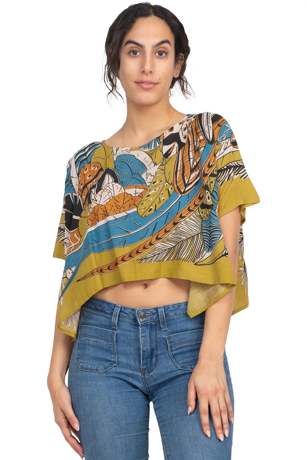 Feather Scarf Crop Top