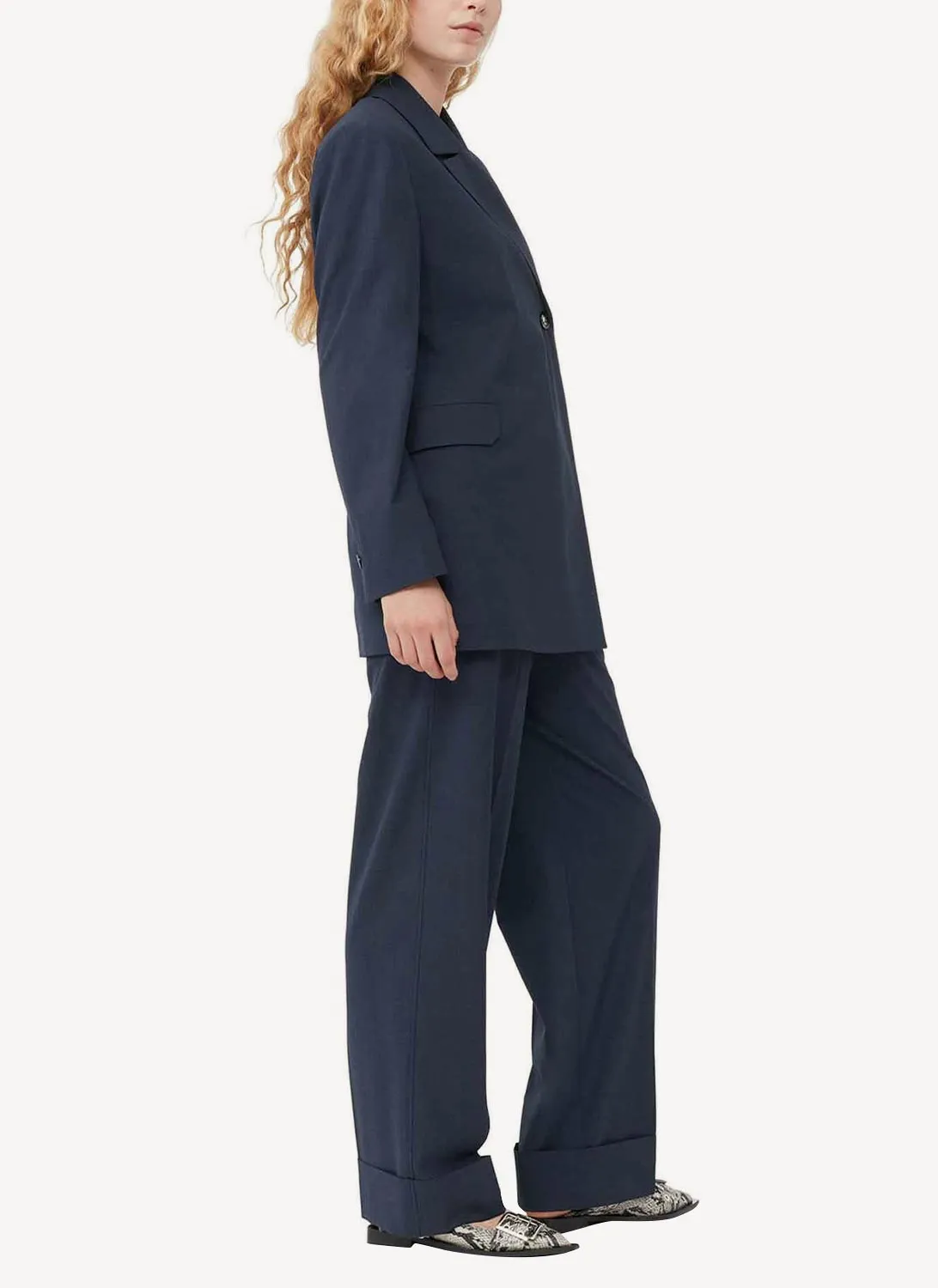 Ganni - Blazer - Dark Blue - Femme