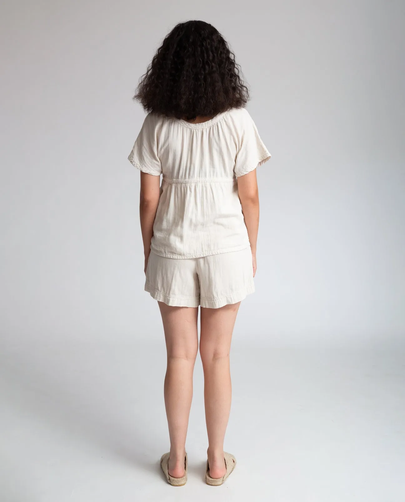 Gilma Organic Cotton Shorts In Bone