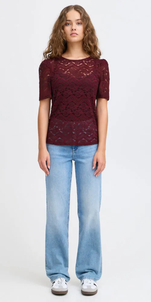 Ichi Lace Tee, wine