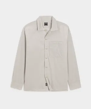 Italian Velvet Overshirt in Dove Grey