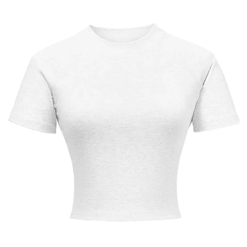 Little Addiction Basic Cropped Crew Neck Crop Top