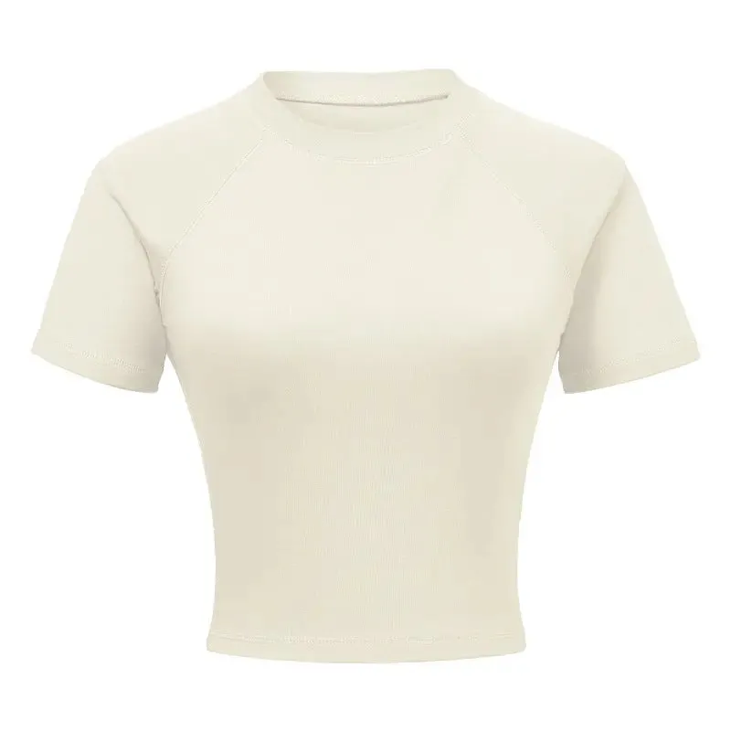 Little Addiction Basic Cropped Crew Neck Crop Top