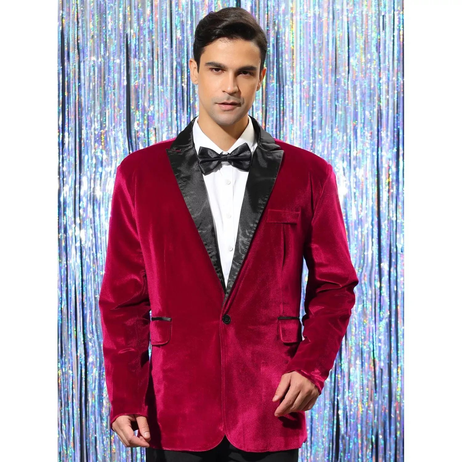 Men's One Button Velvet Blazer, Prom Tuxedo dinner suit, jacket Lars Amadeus