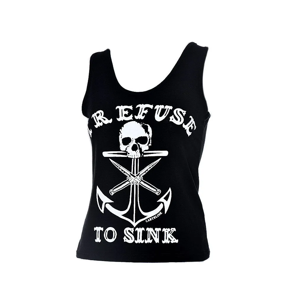 Metal Pirate I Refuse to Sink Anchor Skull Tank Top