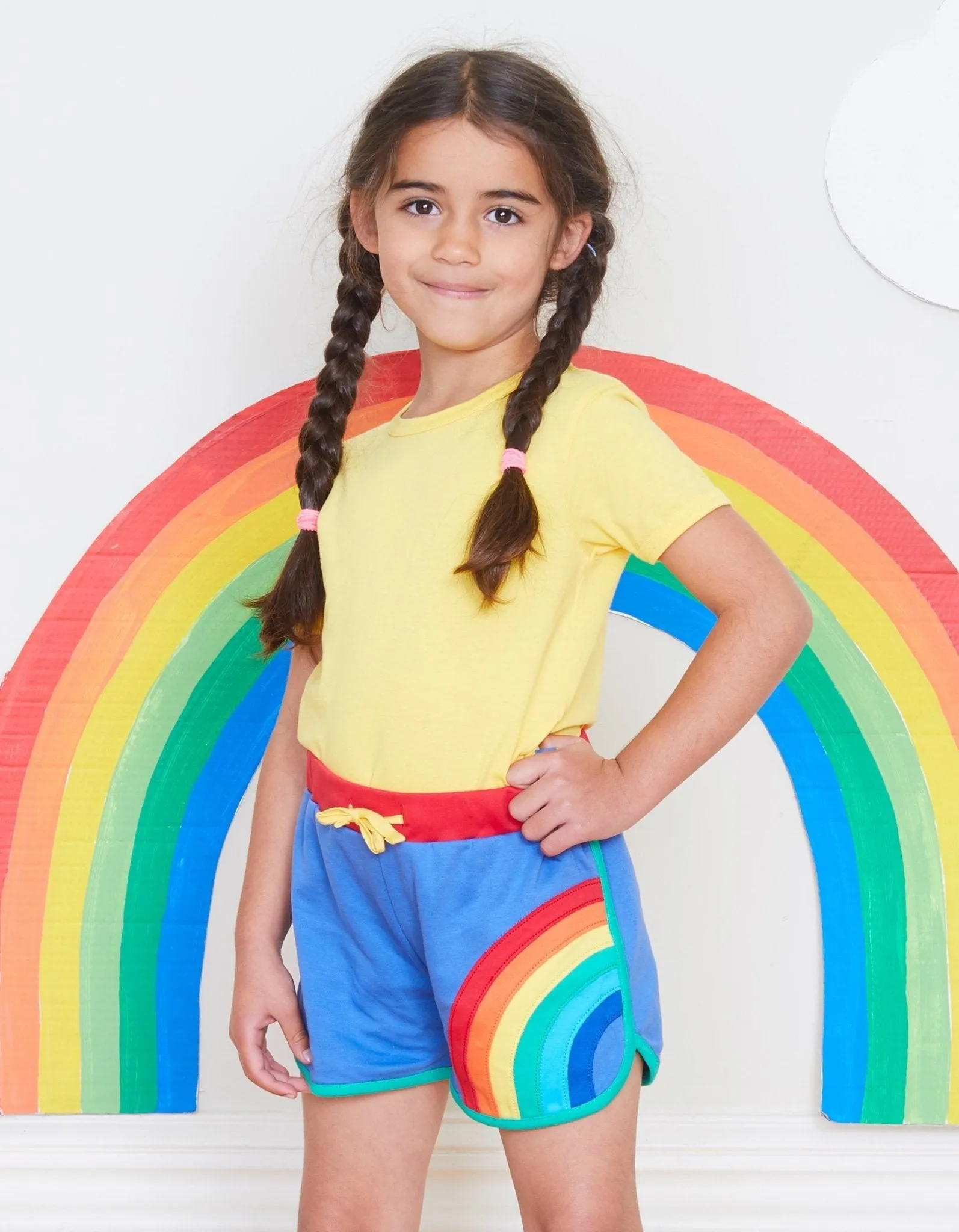 Organic Rainbow Applique Running Shorts