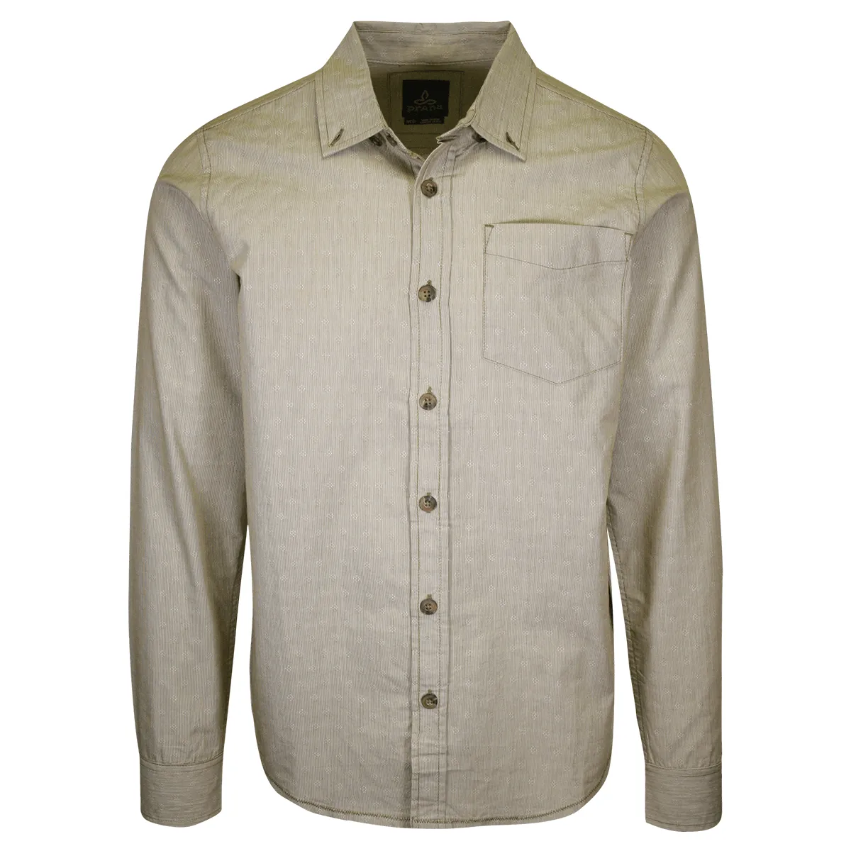 prAna Men's Diamond Pattern Striped L/S Woven Shirt (S59)