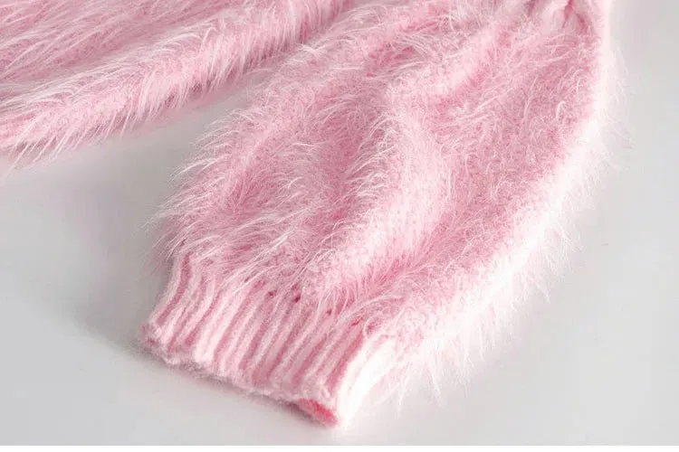 Pre Order:  Fluffy Cuffs Round Neck Sweater