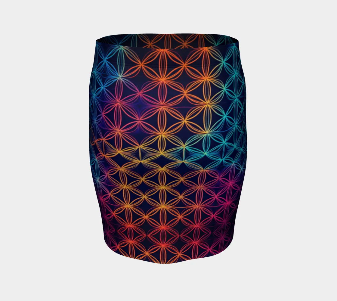 RAINBOW FLOWER FITTED SKIRT | ACIDMATH AI