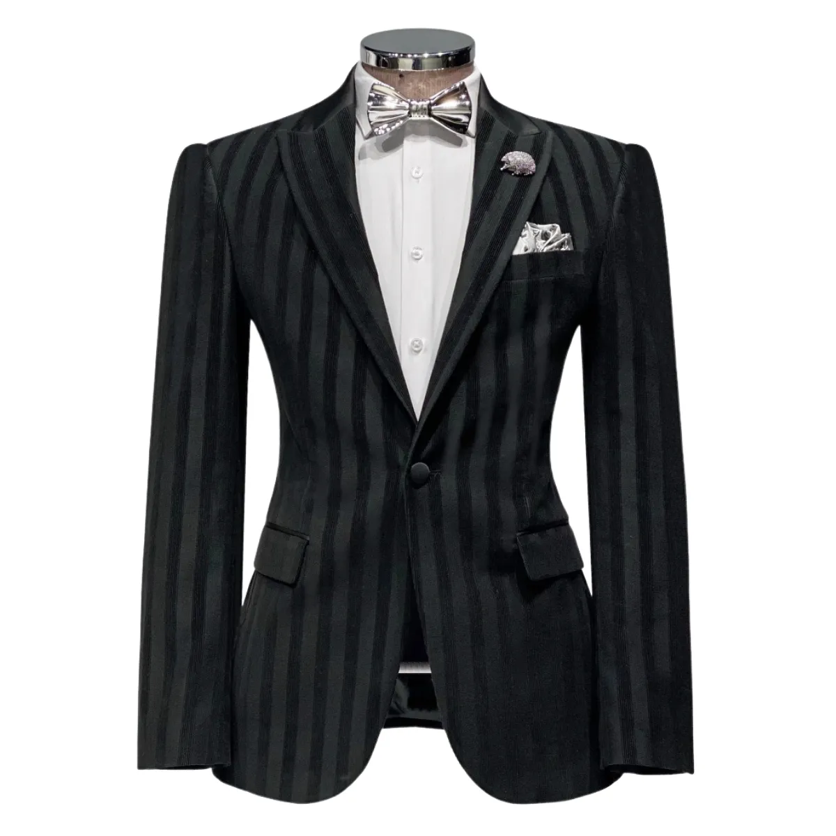 Rayfield Velvet Striped Slim Fit Blazer