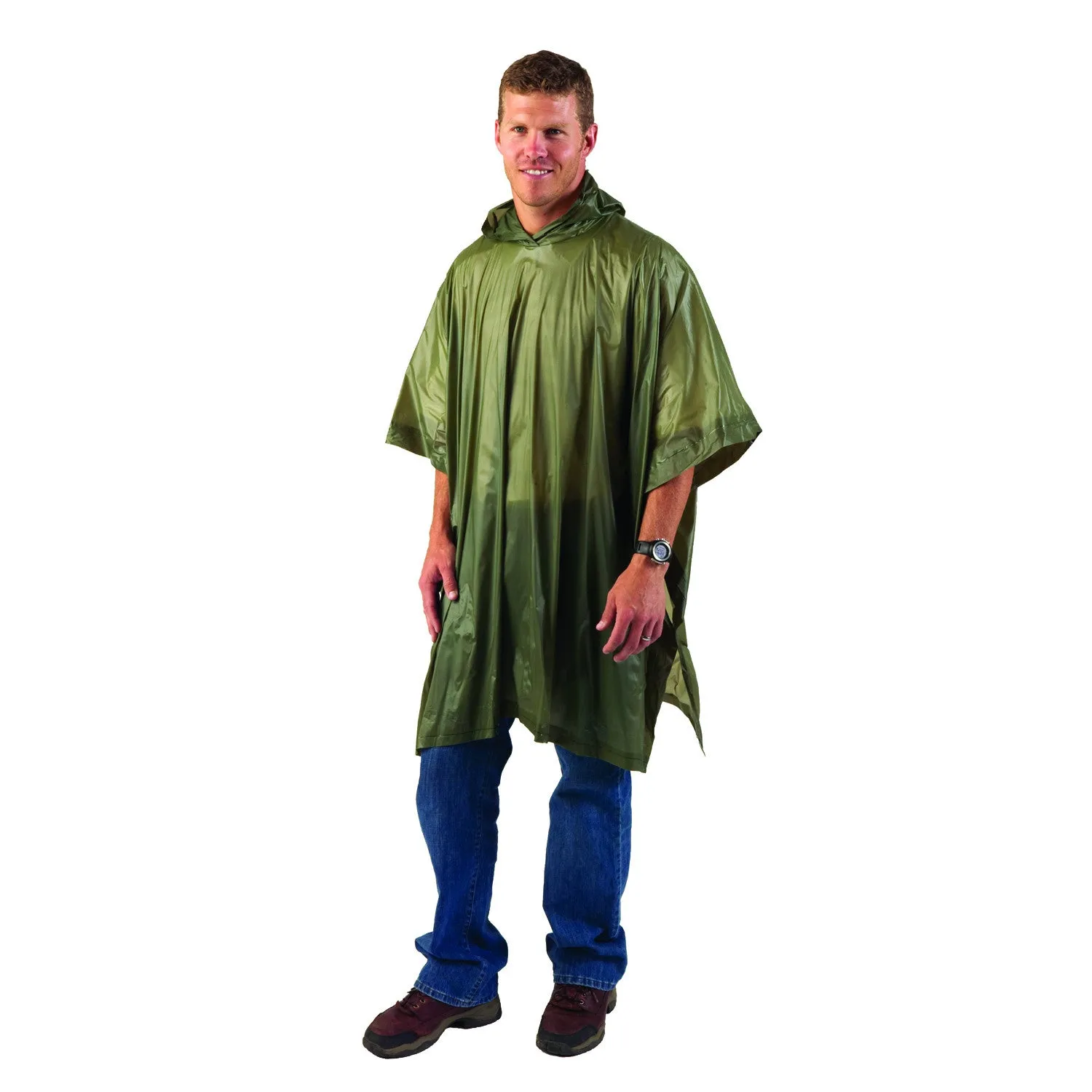 Reversible Green Rain Poncho