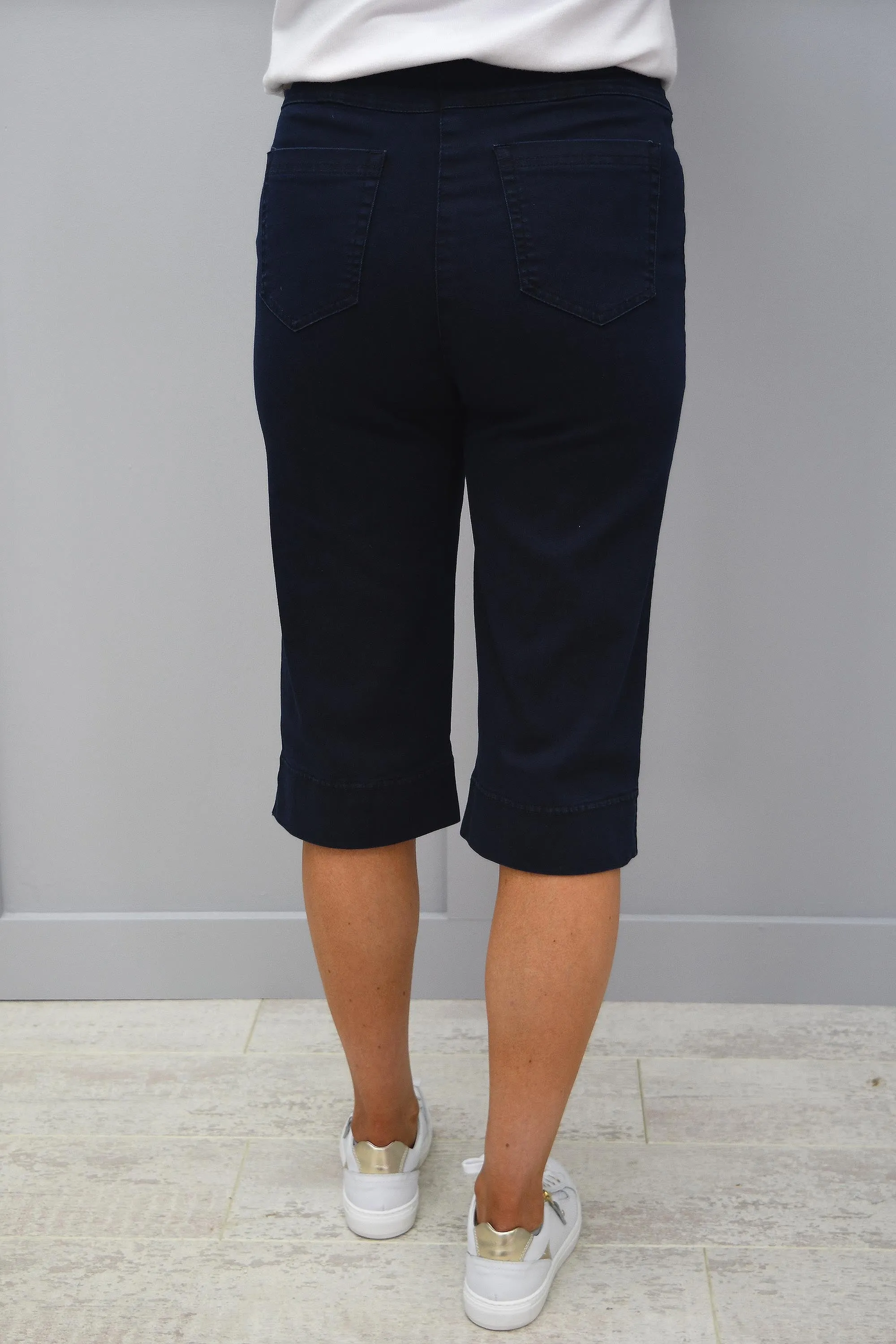 Robell Navy Denim Material Short - 51489 5448 69