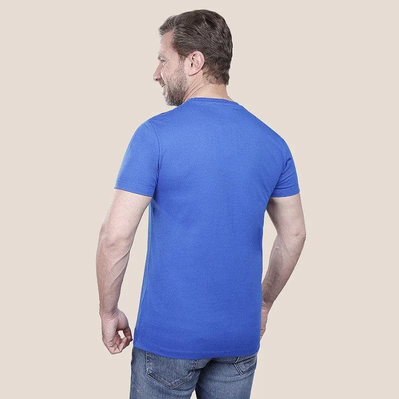 Round Neck Printed T-Shirt - Blue Fonse