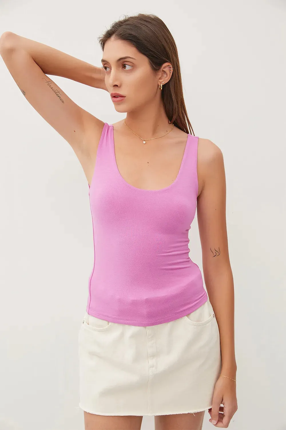 Scoop Neck Wide Strap Tank