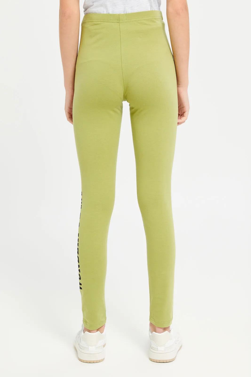 Senior Girls Green Basic Leggings