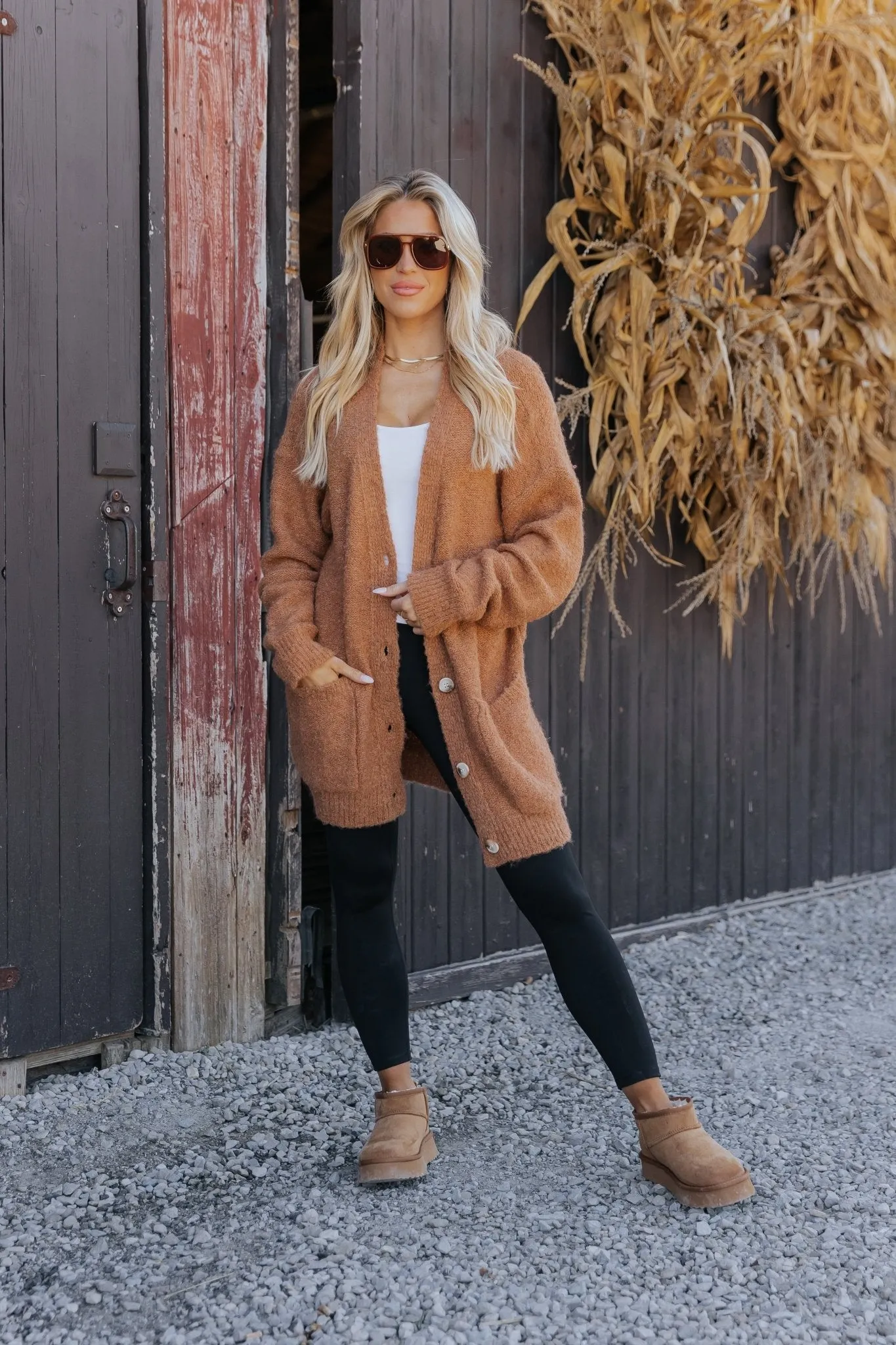 Sienna Fuzzy Button Down Cardigan