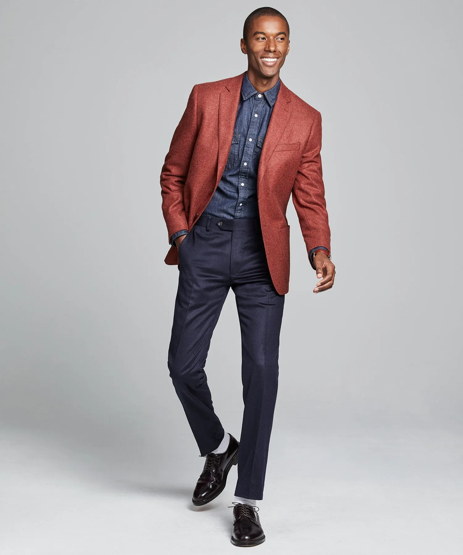 Sutton Lambswool/Cashmere Sport Coat in Red