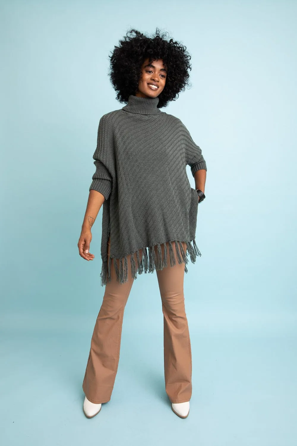 Sweater Weather Roll-Neck Poncho