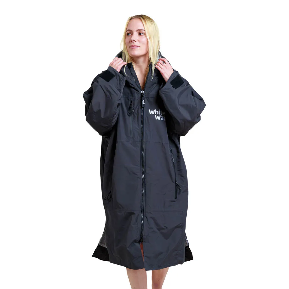 White Water Hard Shell Drying / Changing Robe - Black/Grey Lining