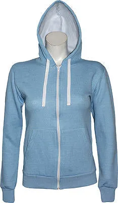 Women's Sky Blue Fleece Hoodie with Long Sleeves