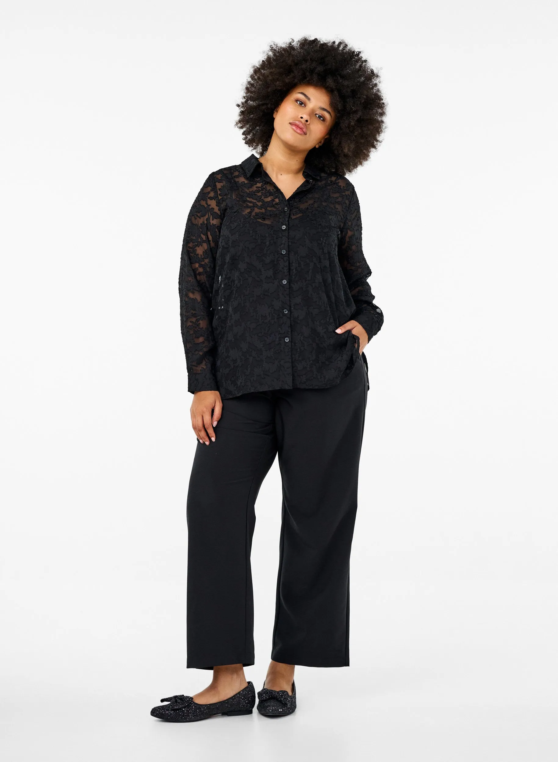 Zizzi Denita Shirt in Black